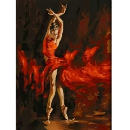 Dancing Girl Propylene Painting By Numbers Artwork Ballet Dance Wall Arts Decors
